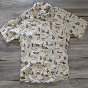 Pierre Cardin Beach Themed Button Down